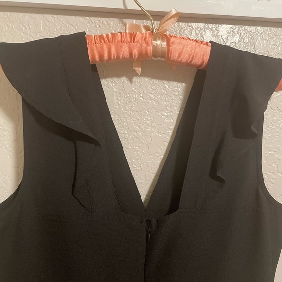 Bar III Romper Black Sleeveless Ruffled | Size 12 - Picture 6 of 8